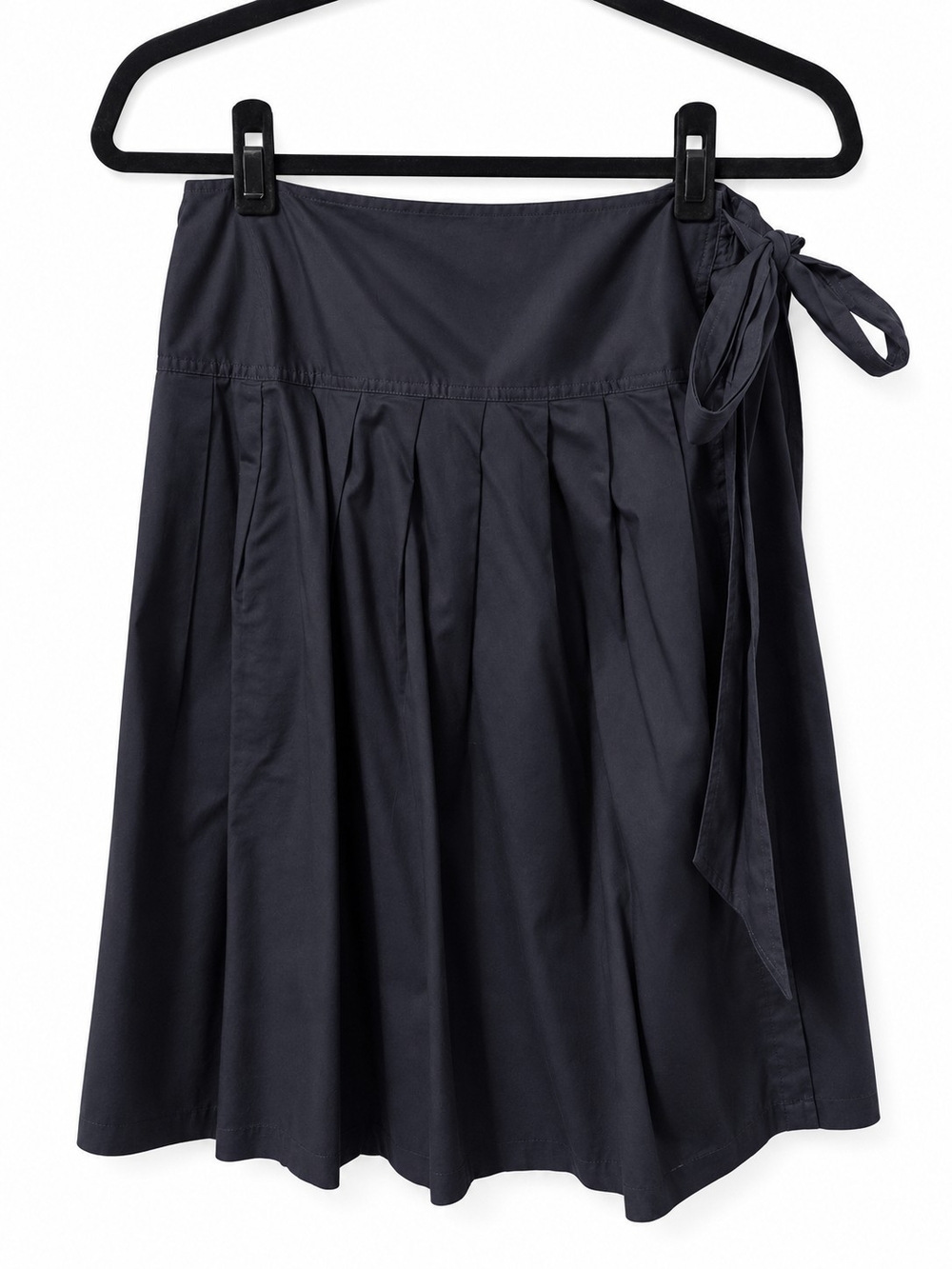 GAP Black Pleated Wrap Skirt with Side Tie